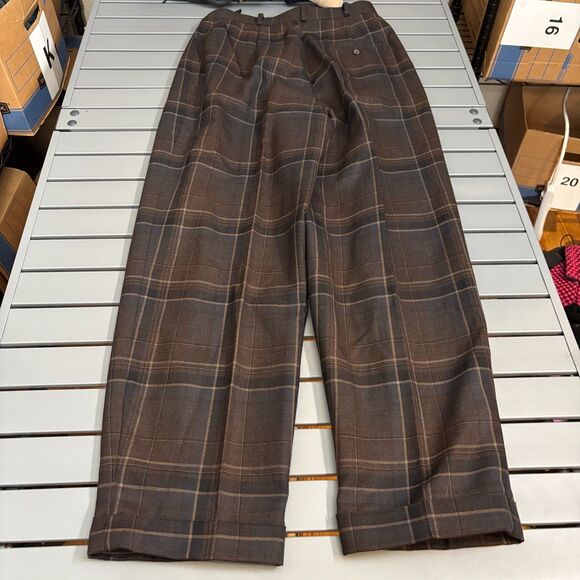 Lauren Ralph Lauren 2 Piece Shirt & Pants Womens M/8 Brown Plaid Wool Button Up - Picture 6 of 16